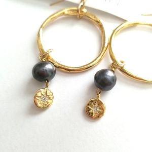 Heather Kahn North Star Pearl Drop Earrings